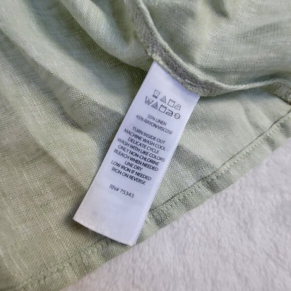 Christian Siriano Light Green Linen Blend Open Tie-Front Cardigan One Size New - Picture 4 of 7